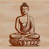 Minimalist Buddha Illustration in Meditation Pose A minimalist illustration of the Buddha in a meditative pose.
