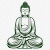 Meditative Buddha SVG Design SVG graphic representation of the Buddha in a meditative pose, suitable for vector designs.