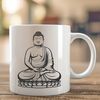 Simplified Buddha Illustration in Meditation Pose A simplified illustration of a seated Buddha figure in Buddhist meditation pose.