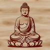 SVG illustration of Buddha in meditation posture, suitable for vector art and design projects.