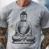 Religious SVG Statue Design A Buddhist statue icon in a high-resolution vector format.