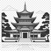 Ornate Asian Temple Design A traditional Asian-style temple with ornate architecture and peaceful surroundings.