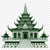 Beautiful SVG Temple Vector Art A detailed illustration of a traditional Buddhist temple with intricate architectural features.