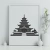 Buddhist Architecture Vector Art Buddhist temple architecture illustration in vector format, suitable for digital design and cutting.