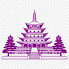 Traditional Temple Architecture Illustration A traditional Buddhist temple structure with ornate architecture.