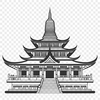 Intricate Buddhist Architecture SVG A traditional Buddhist temple with intricate details and ornate architecture.
