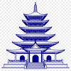 Intricate Buddhist Temple Design A traditional Buddhist temple with intricate architectural details, suitable for use in various digital formats such as SVG.