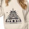Buddhist Temple Silhouette A stylized illustration of a traditional Buddhist temple with intricate architectural details.