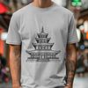 Buddhist Architecture Design A Buddhist temple architecture design with intricate details, suitable for vector graphics and cutting machine stencils.