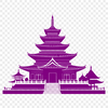 Beautiful SVG Clip Art Temple An ornate design featuring a Buddhist temple architecture in a simple yet detailed style suitable for various uses.