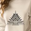 Traditional Asian Temple Design A traditional Buddhist temple with intricate architecture and ornate details, suitable for vector design.