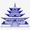 Buddhist Icon in Modern Design Style An iconic representation of a Buddhist place of worship in a clean-line style suitable for various designs.