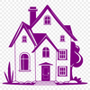 SVG House Silhouette Graphic A 2D illustration of a simple residential building with a rectangular shape and multiple windows.