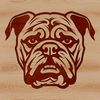 Bulldog Portrait SVG Clip Art Close-up illustration of a bulldog's head, a popular pet animal breed.