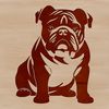 Free SVG Bulldog Illustration Download A vector illustration of a bulldog in a seated position, suitable for various design applications.