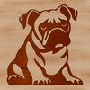 Bulldog Breed Dog SVG Clip Art Design A sitting bulldog breed dog as a vector art illustration suitable for digital design.