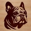 Adorable Animal Vector Design A vector illustration of a bulldog's head, suitable for printing and cutting with a laser cutter or Cricut machine.