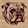 Free Vector Dog Head Graphics A close-up illustration of a bulldog's head, suitable for use in graphic design.