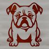 Cute Sitting Bulldog Vector Graphic Simple line drawing of a sitting bulldog, suitable for vector graphics.