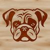Bulldog Face Graphic Design An illustration of a bulldog's head with facial features.