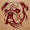 Vector Art Dog Head Illustration A detailed illustration of a bulldog's head, designed as vector art for various digital applications.