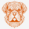 Adorable Bulldog Vector Clip Art An SVG vector art representation of a dog breed, specifically a bulldog, suitable for various design applications.