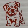 Simple Vector Bulldog Design A bulldog standing on a flat surface, depicted in a simple vector design.
