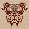 Vector Bulldog Head Illustration Close-up of a Bulldog's head, illustrated in a detailed vector style.
