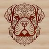 A detailed illustration of a bulldog's head, suitable for various design projects.