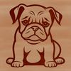 Friendly Canine Character A cute sitting Bulldog breed dog character.