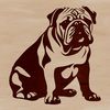 Playful Bulldog Illustration An illustration of a sitting bulldog, suitable for use in vector designs.
