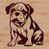 Sitting Bulldog Breed Illustration A sitting bulldog breed of dog, suitable for personal or commercial use in various digital formats.
