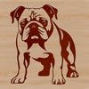 Calm Bulldog Icon A standing Bulldog with a calm expression, suitable for use as clip art in various formats including SVG.