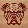 Adorable Bulldog Face Illustration An SVG vector graphic of a bulldog face.