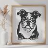 Artistic Sitting Bulldog Decal