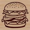 Vector Graphic Hamburger Design A digital vector illustration of a hamburger sandwich with various toppings.