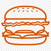 Delicious Hamburger Design for Vector Graphics A simple hamburger design with a patty and toppings, suitable for vector graphics and cutting machine templates.