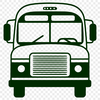 Public Transportation Icon Illustration A digital illustration of a public transportation vehicle with multiple wheels and an open door.