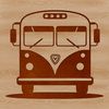 Simplified Bus Vector Design A simplified bus design made from vector lines and shapes.
