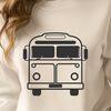 A simple outline illustration of a bus for vector art designs.