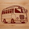Free SVG Bus Clip Art A detailed illustration of a bus, suitable for vector art projects in SVG format.