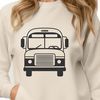 A stylized illustration of a bus for graphic design and crafting projects.