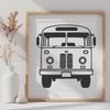 Simple Vehicle Icon Illustration A simple illustration of a bus with bold lines and minimal details.