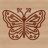 An ornamental butterfly design with layered wings.