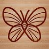 A simple line drawing of a colorful insect with delicate wings, suitable for gardening themes.