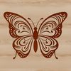 A colorful, ornate butterfly illustration suitable for gardening and crafts.