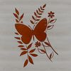 Floral Wonders Butterfly Design A colorful butterfly with large wings, surrounded by floral elements.