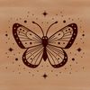 A colorful illustration of a butterfly with delicate wings, suitable for gardening and crafts projects.