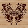 A colorful butterfly design with intricate details and ornate patterns, suitable for gardening themes.
