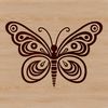 A colorful butterfly with intricate patterns, suitable for graphic design and digital crafting.